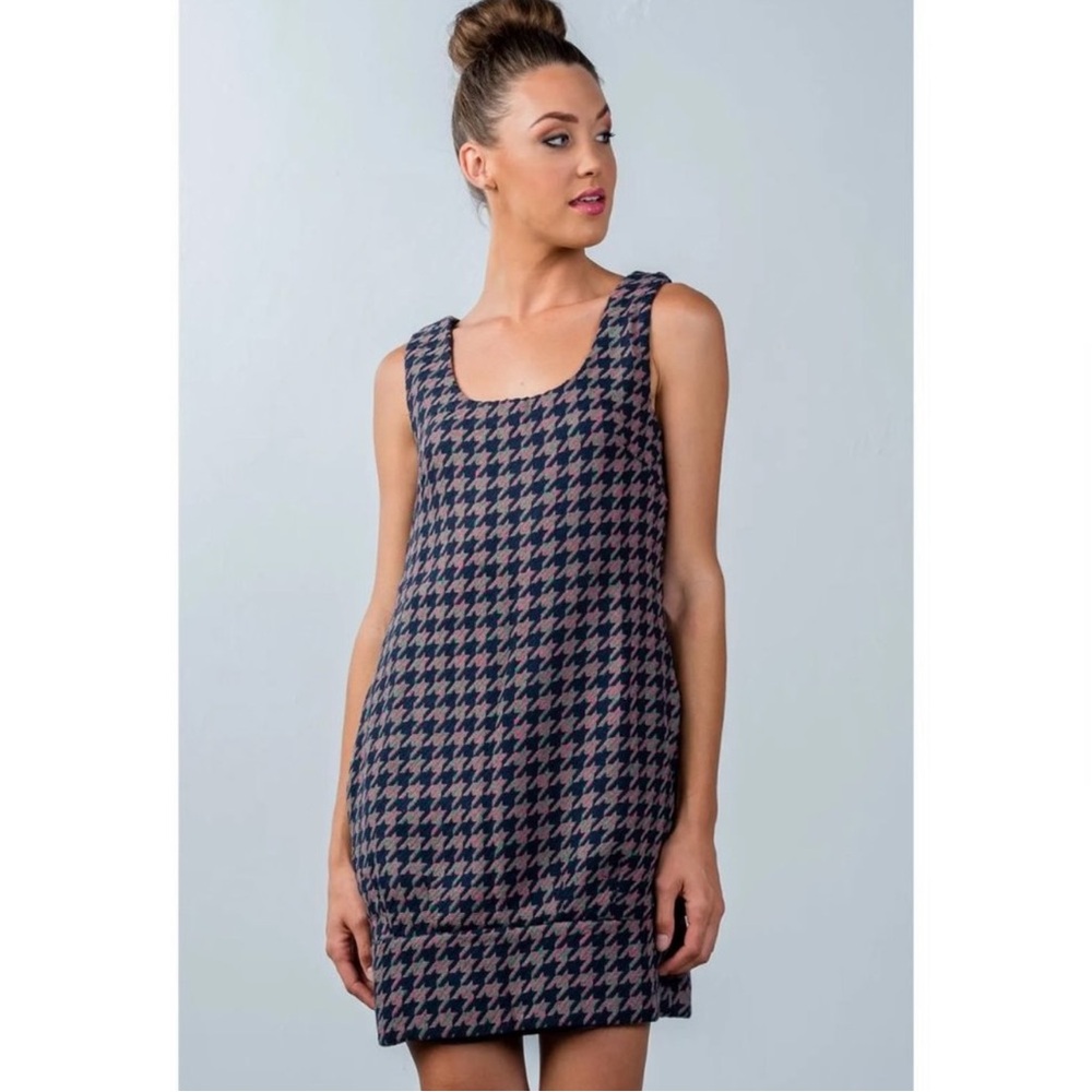 Beulah Multi Colored Sleeveless Houndstooth Tweed… - image 8